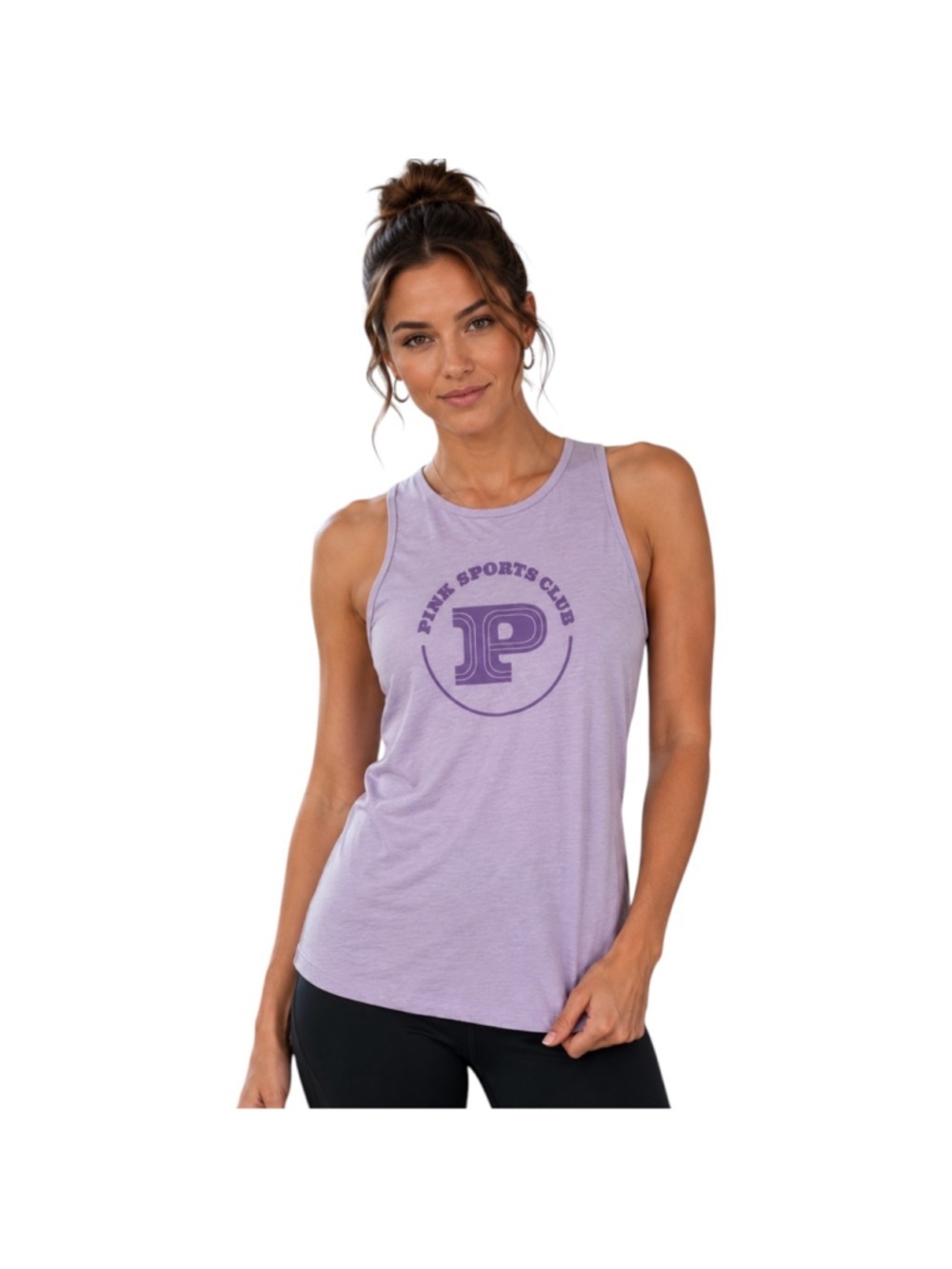 Victoria’s Secret PINK Sports Club Graphic Racerback Tank Top Lave Size L Purple